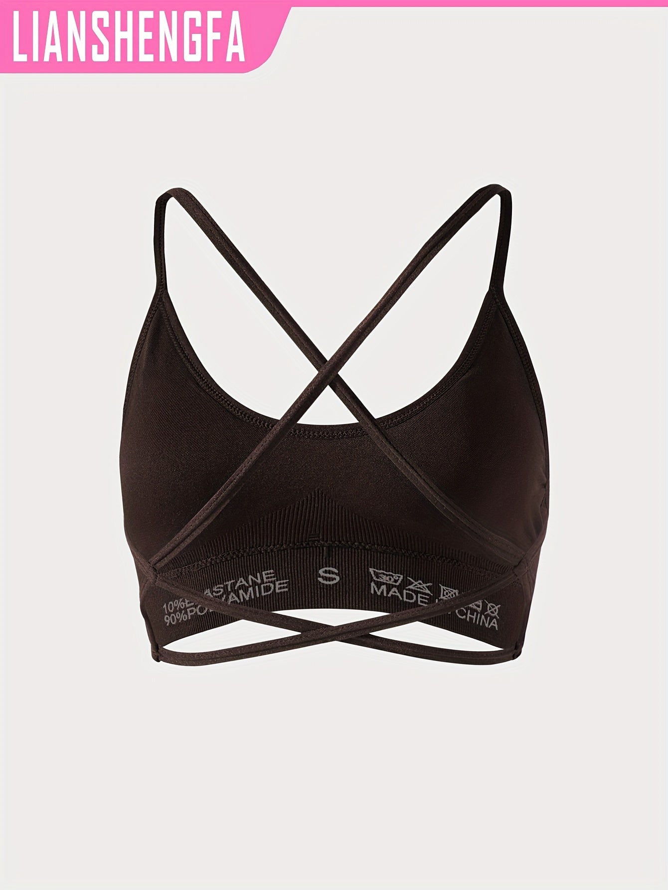 High-Elastic Seamless Sports Bra with Breathable Cross Shoulder Straps for Yoga and Fitness
