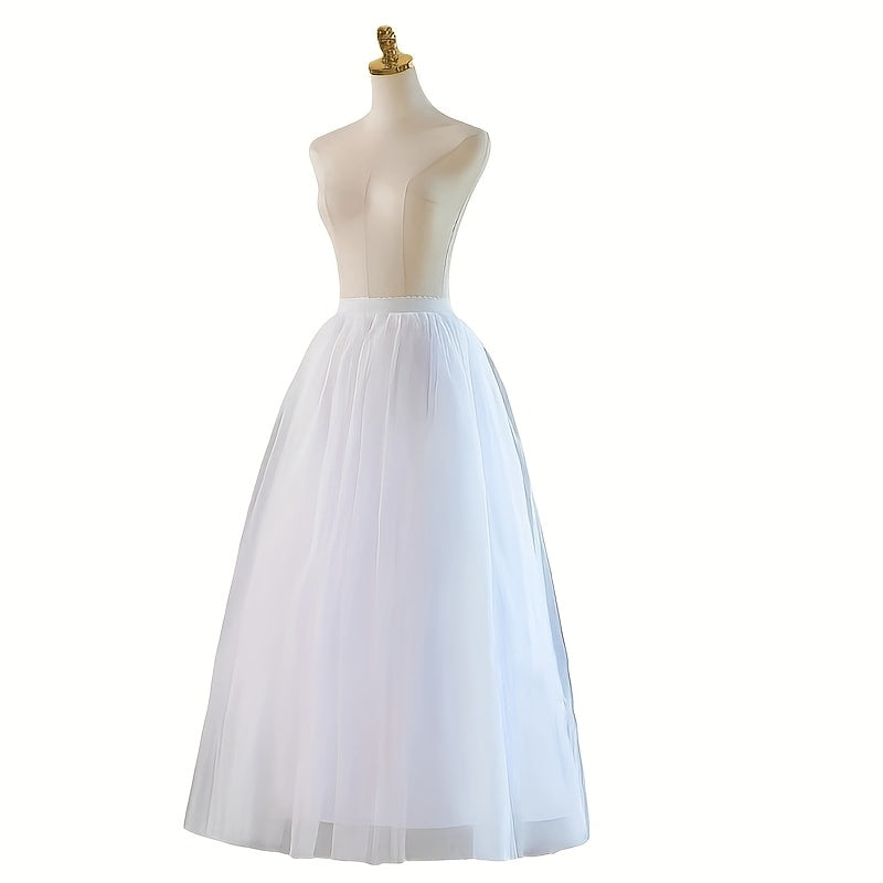 White 1-Meter Petticoat with Flowy Charm for Women's Dresses and Gowns