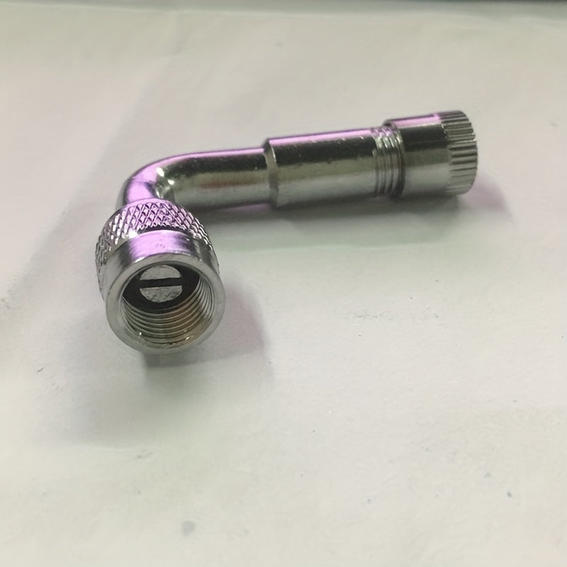Motorcycle Copper Valve Adapter Tire Tube Extension Silver 90 Degree