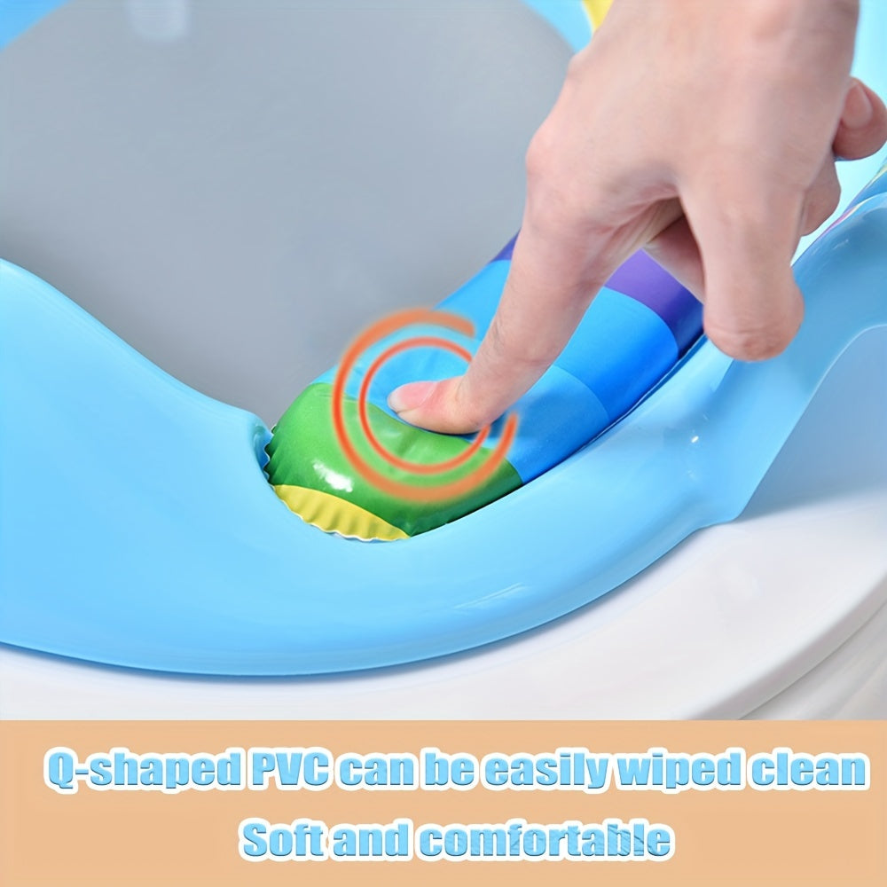 Children's Cartoon Toilet Training Seat with Frog and Dolphin Design Portable Non-Slip Potty for Boys and Girls