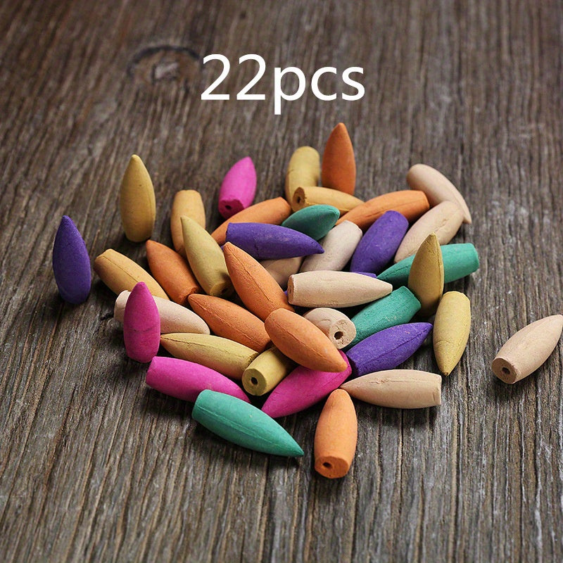 Tabiiy tutun trubkasi, atirgul, mugwort, sandal daraxti, jasmin va yashil choy hidlarining kombinatsiyasi bilan, tutun ushlagichi bilan birga. Meditatsiya va yoga uchun ideal, mukammal sovg'a qiladi.