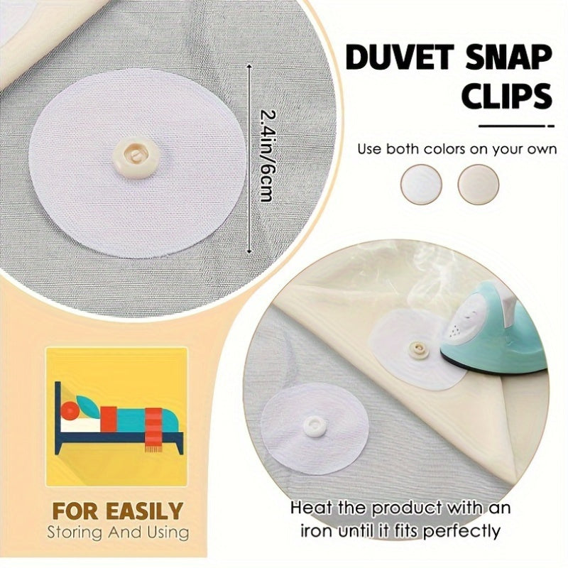 Duvet Clips Set of 16 White Sheet Fasteners Easy to Install and Secure