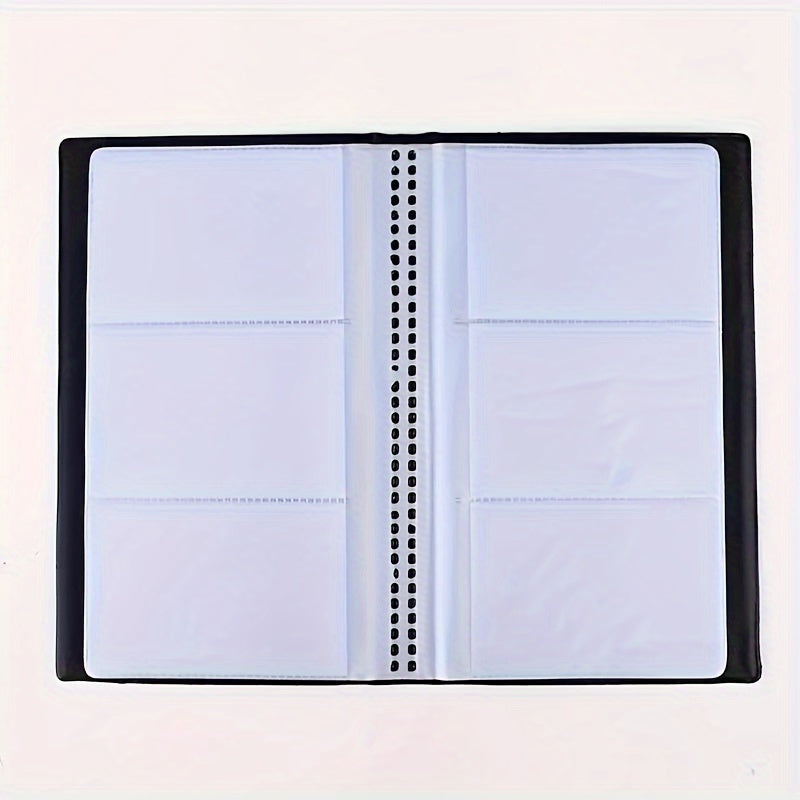 Black and White Business Card Holder Made of Durable PVC with Multiple Slots
