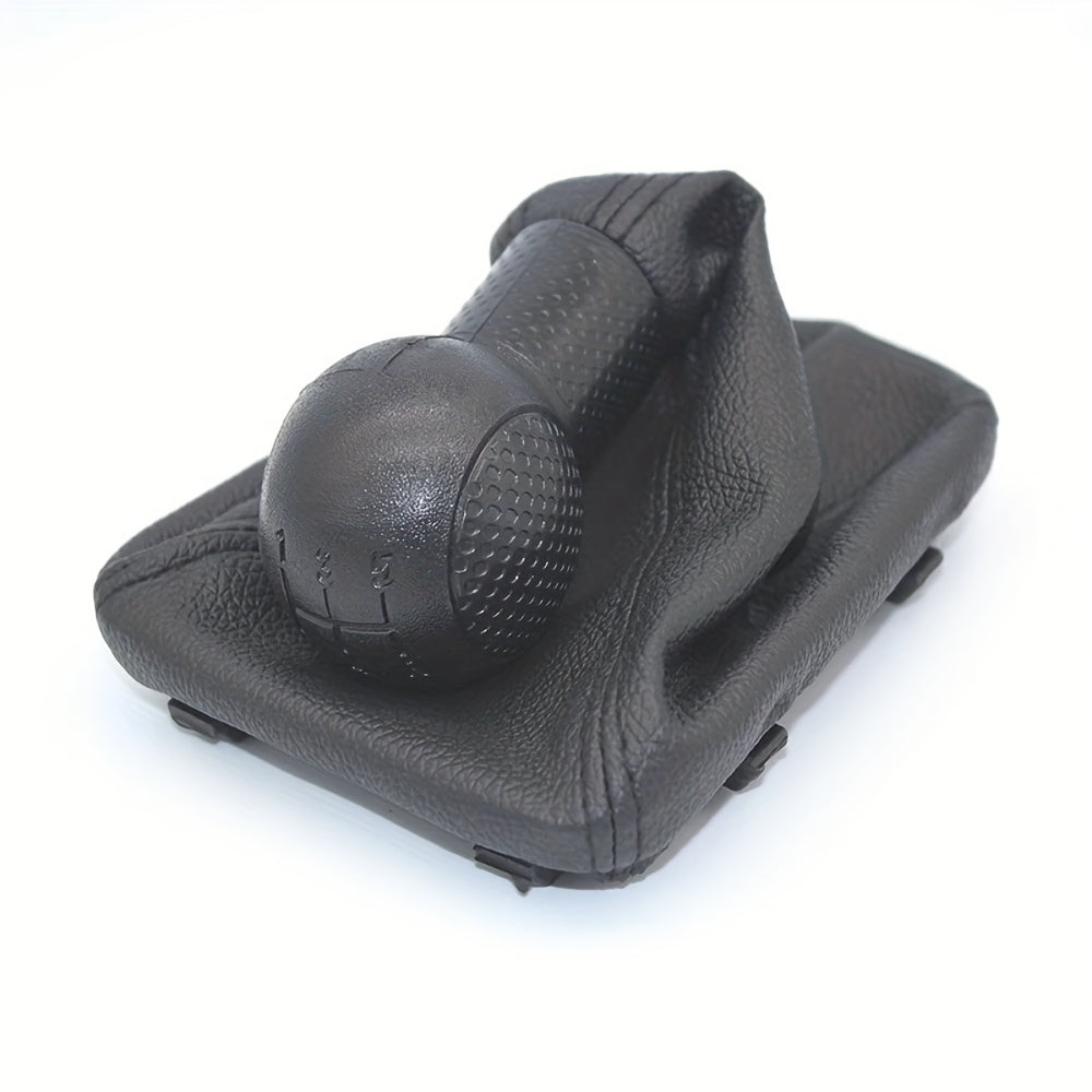 Universal PU Leather Gear Shift Knob for Cars 5 Speed Manual Black Textured