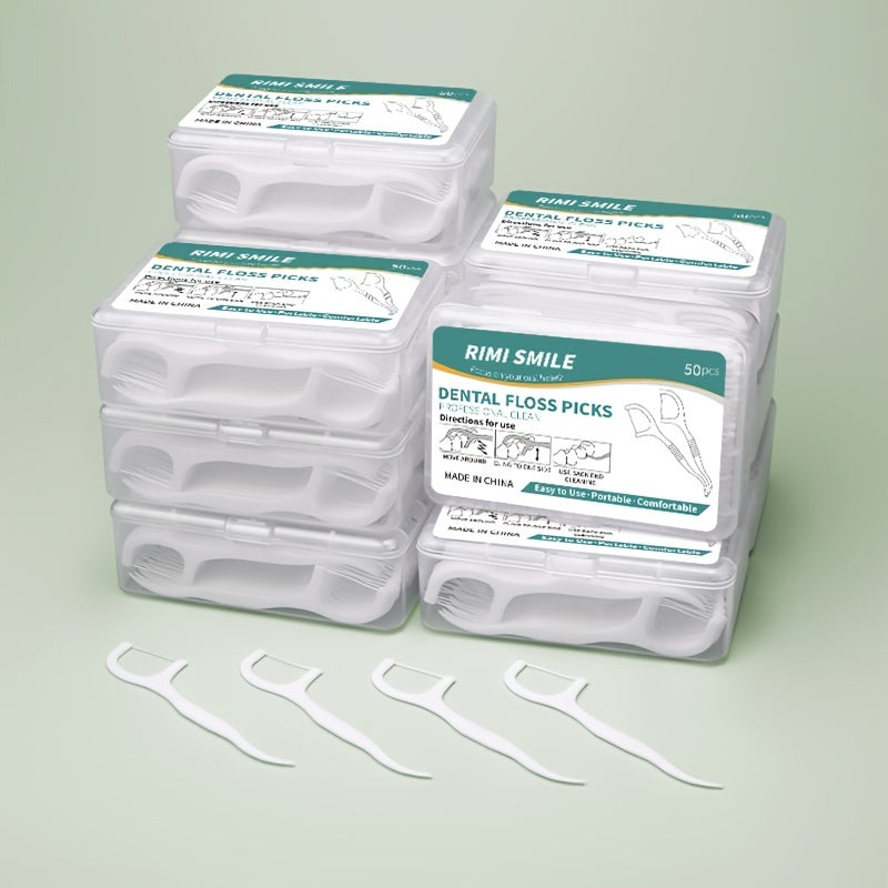 50 Pack Dental Floss Picks Deep Clean Floss Portable Disposable Oral Care