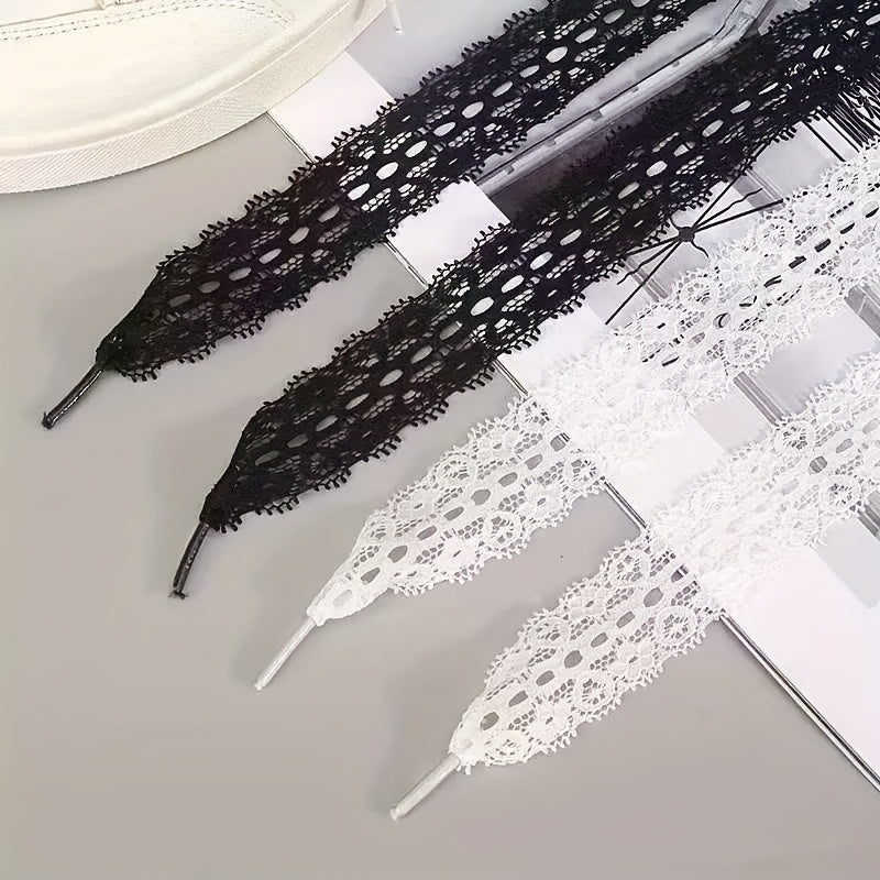 Girls Lace Ballet Shoes Black and White White Small Size Training Shoes