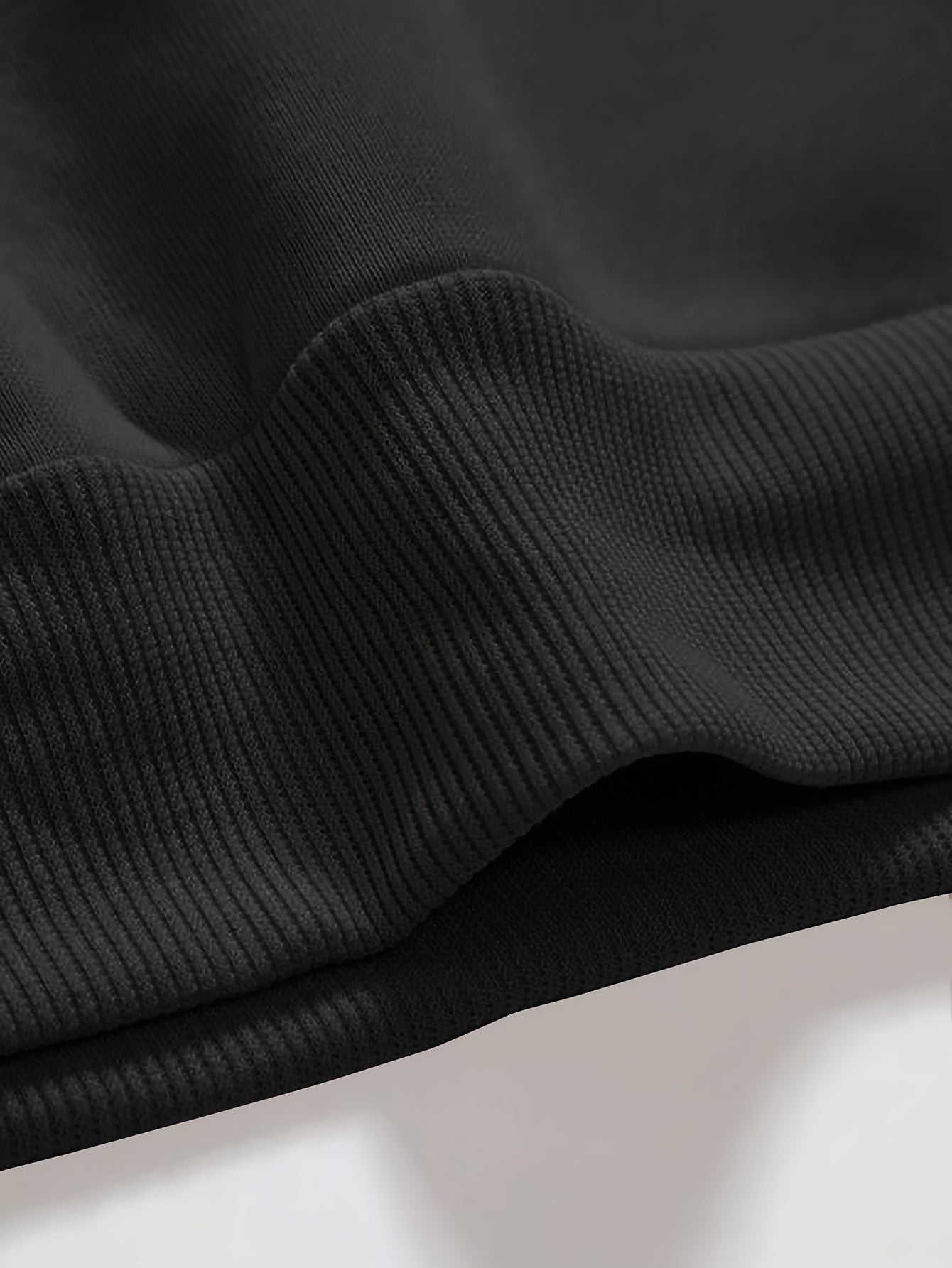 Sudadera de cuello redondo con forro de felpa para hombre talla grande con capucha, color sólido, tela elástica