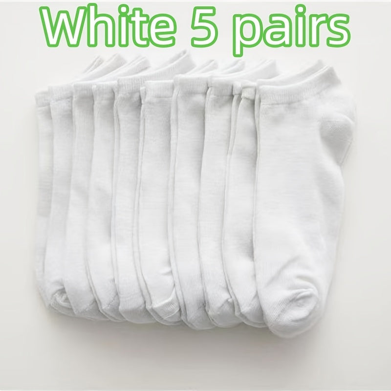 Men's Invisible Boat Socks Solid Color Summer Casual Low-Cut 6 Pairs