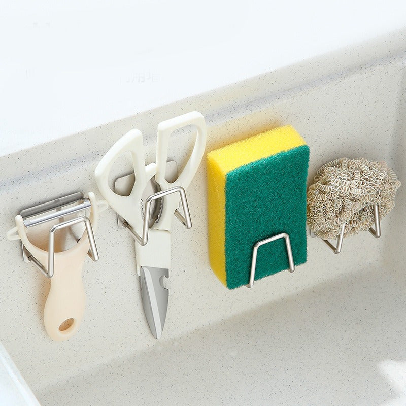 Oshxona uchun Gubka Saqlash Egasi, Teshiksiz Dizaynga ega Mustahkam Paslanmaydigan Po'lat Rack, Po'lat To'plar va Matolarni Suvini O'tkazish uchun, Joyni Tejaydi va Uy Oshxona Asboblarini Tashkillashtiradi