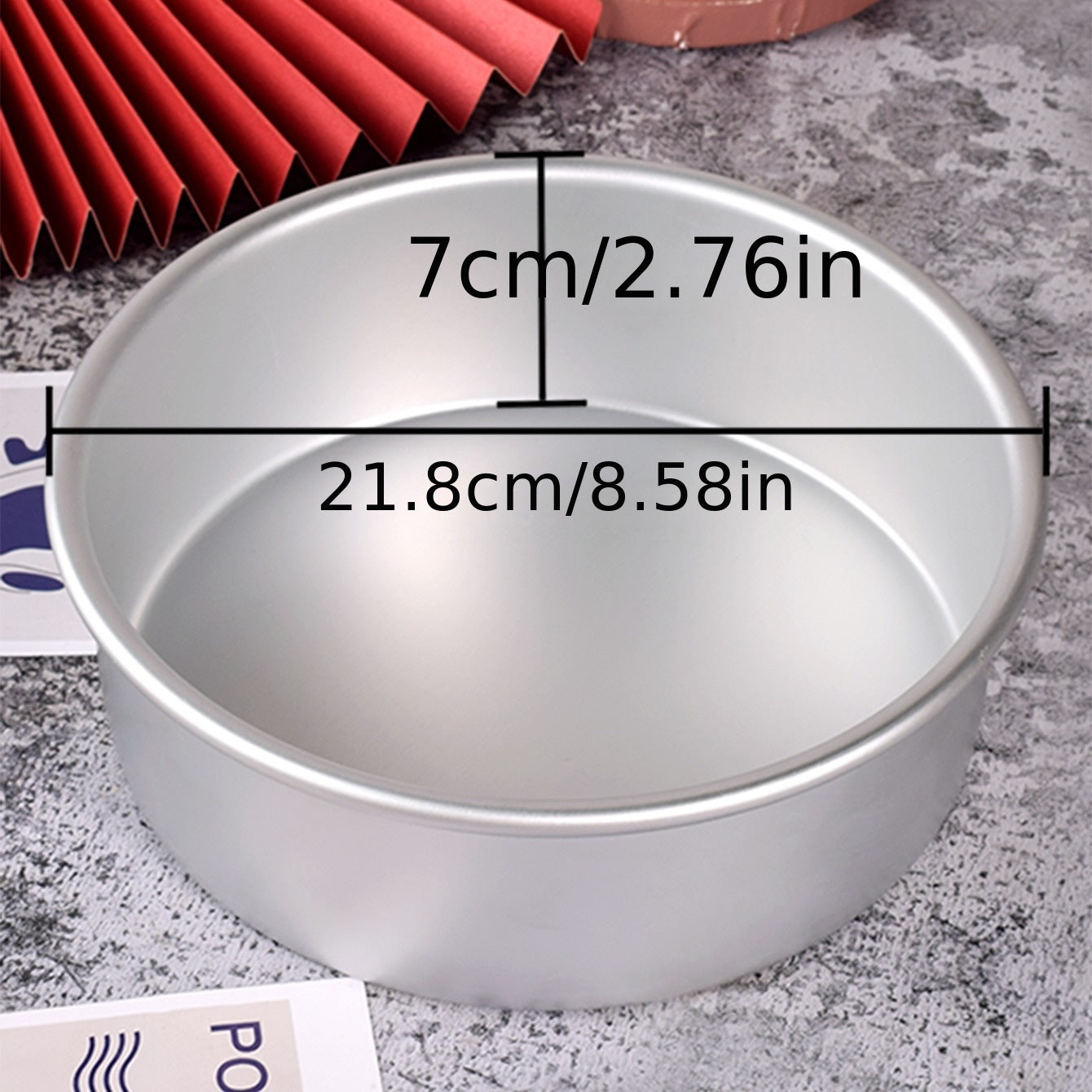8-Inch Round Oven Cake Mold with Solid Bottom Anodized Aluminum for Chiffon Cakes