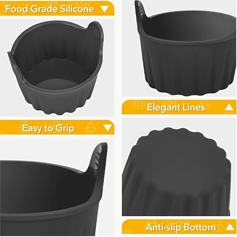 4 silicone air fryer egg poachers reusable non-stick microwave cookers cups