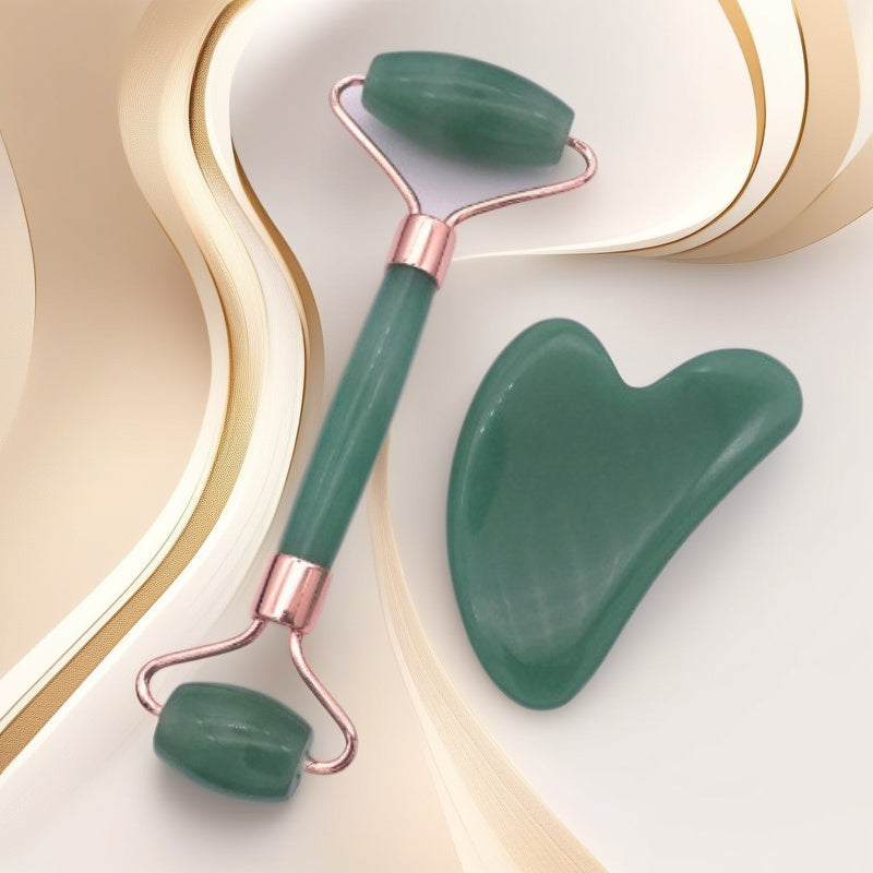 2-qismli pushti qatronli qirqish va yuzni massaj qilish to'plami, yurak shaklidagi qirqish vositasi va ikki boshli yuz roliki bilan. Qo'lda ishlatiladigan dam olish vositasi, hidlarsiz dam olishni rag'batlantiradi.