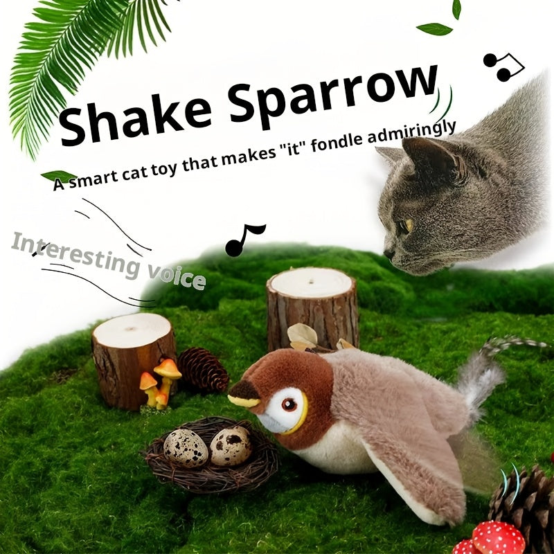 Interactive Electric Cat Toy with Bird Sounds and Movements for All Breeds
