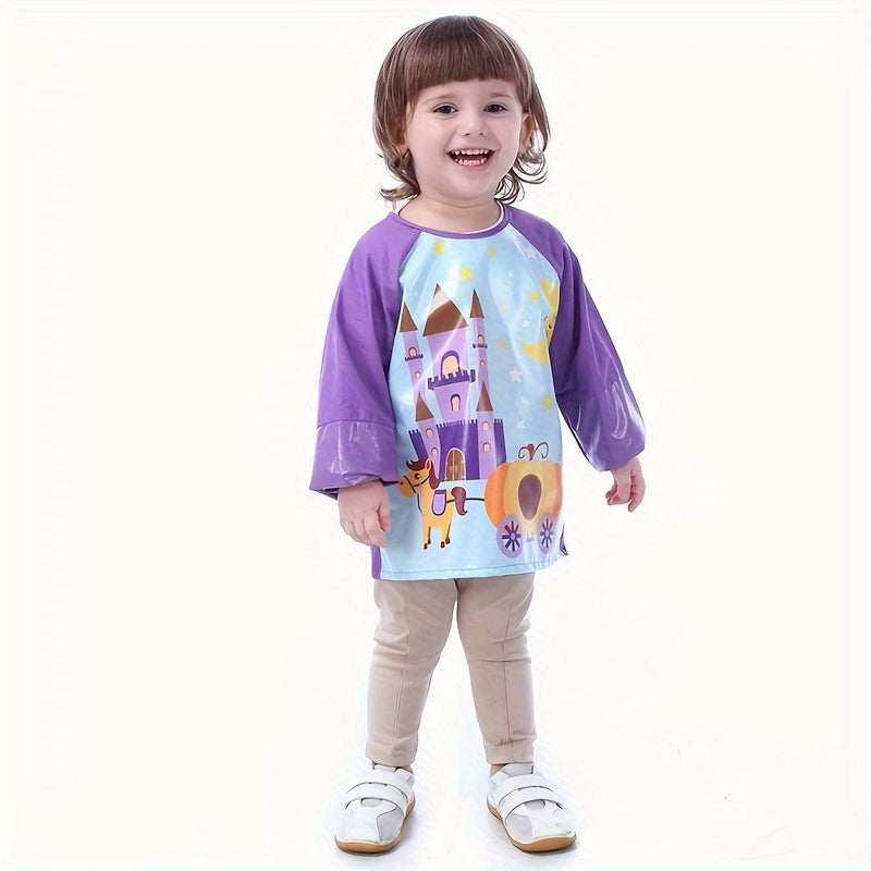 Kids Waterproof Smock with Pockets Long Sleeve for Messy Activities