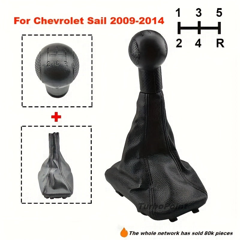 Universal Black Faux Leather 5-Speed Manual Gear Shift Knob Cover