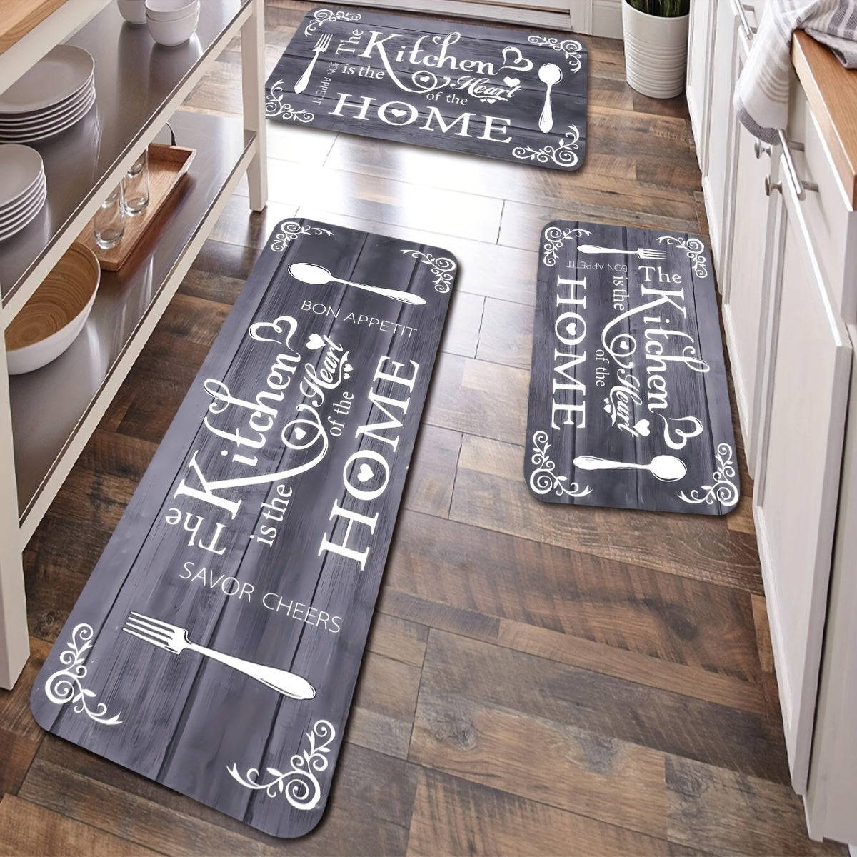 Farmhouse Kitchen Anti-Fatigue Floor Mat Multi-Purpose Washable Rug for Kitchen Bathroom Living Room Office