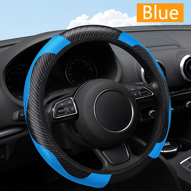 Universal karbon tolasi PU charm qoʻlqopli rul boshqacha yopishqoqsiz 38.1 sm