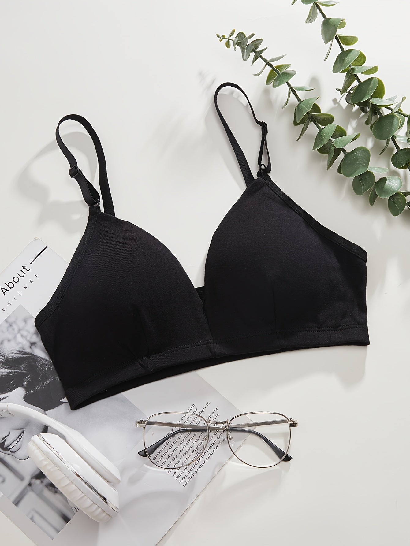 Women’s Wireless Bralette with Removable Pads Breathable Solid Color