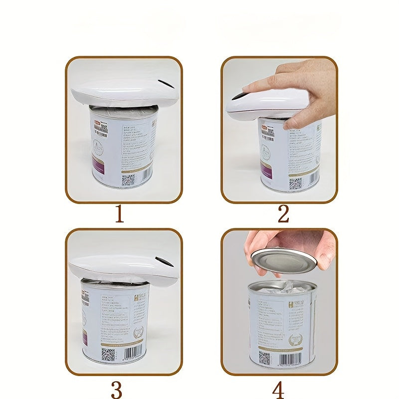 Silliq oq elektr can ochgich, yumshoq chekkalar bilan, uy va tabiatda sayohat uchun xavfsiz va samarali. Quvvatli batareya bilan ishlaydi, temir bo'laklari yo'q. Sayohat va zamonaviy oshxona asbobi uchun muhim. Silliq