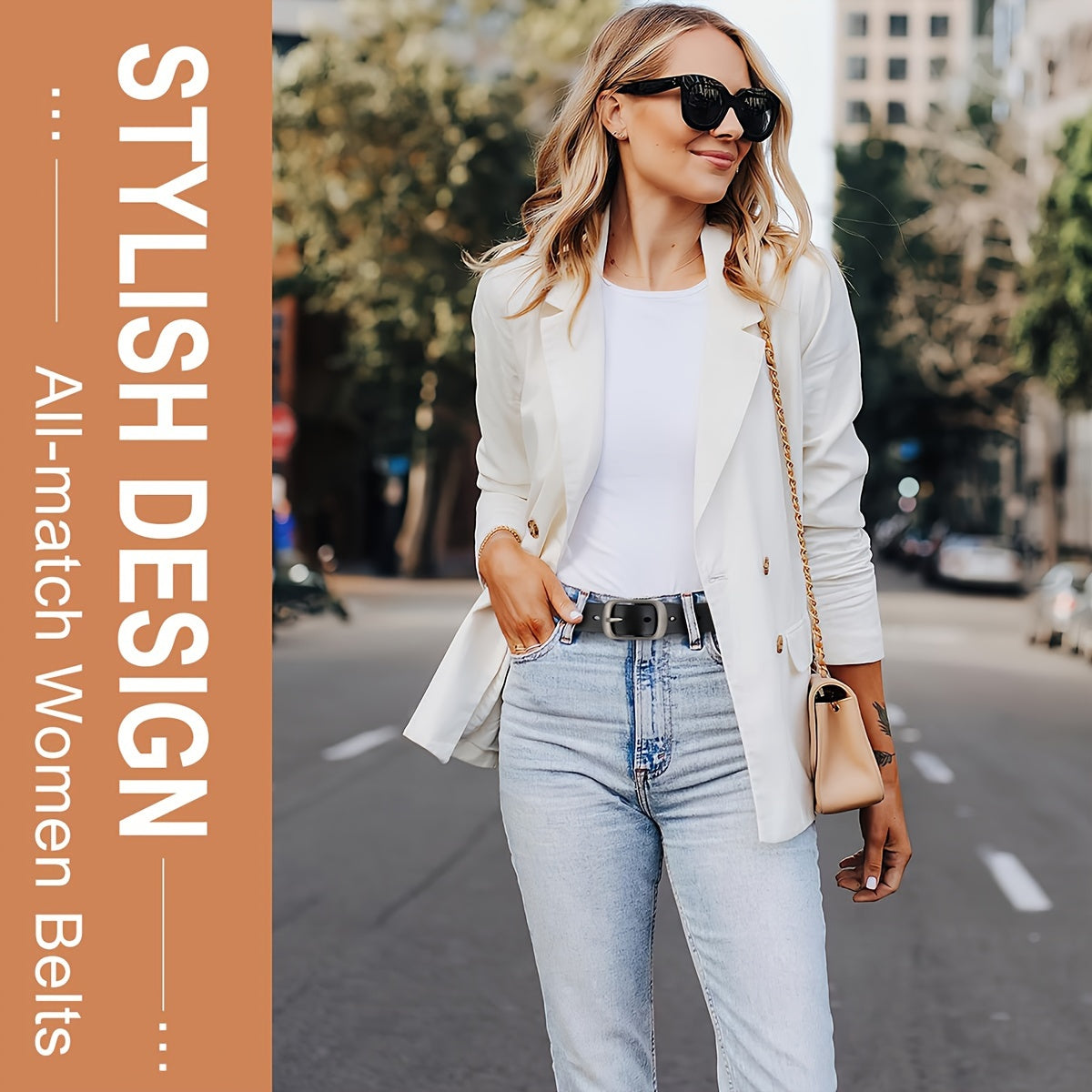 Women's Cowhide Leather Waist Belt for Jeans and Pants Stylish and Versatile