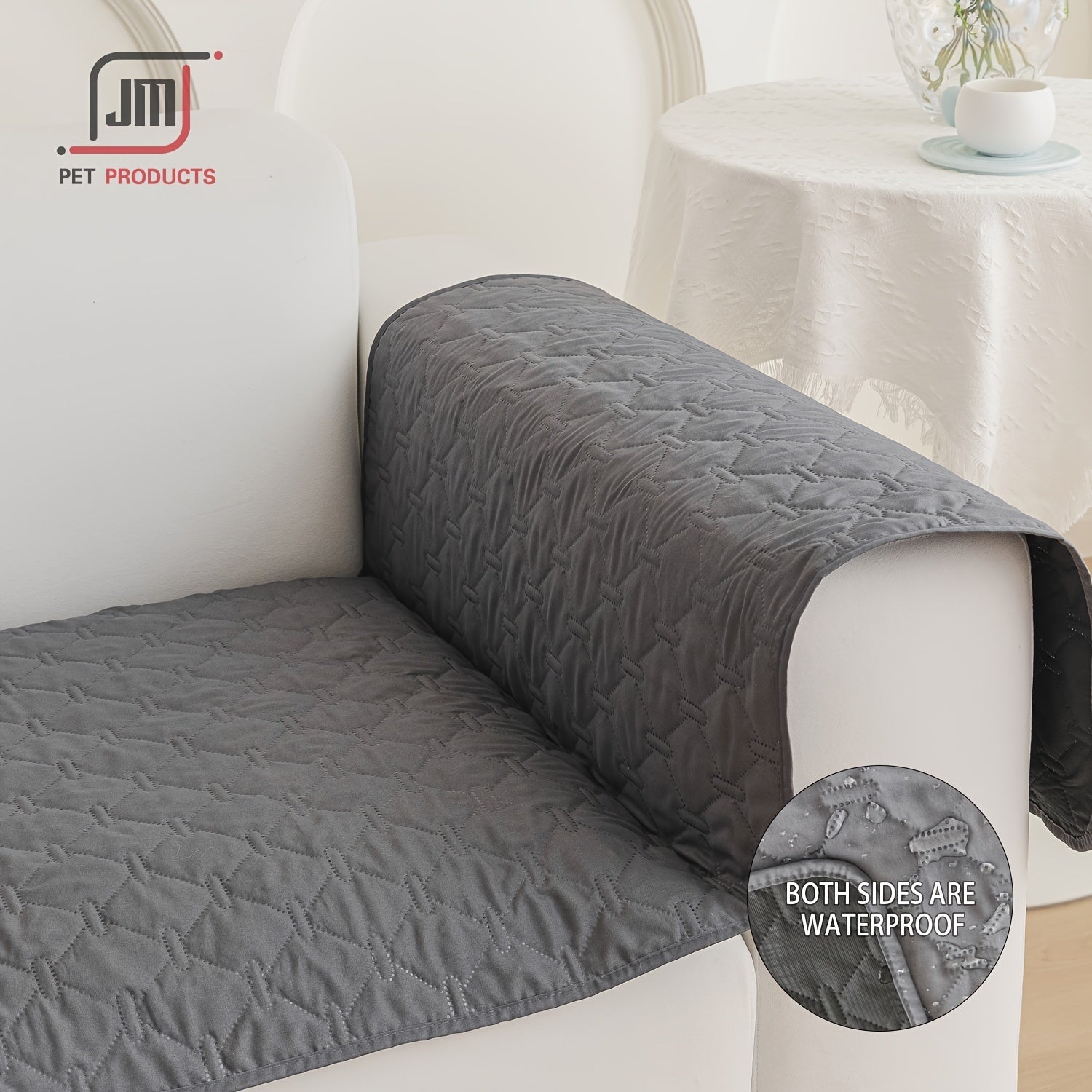 Alfombra impermeable para mascotas en gris oscuro para perros y gatos con propiedades anti-ensuciamiento 75x180cm