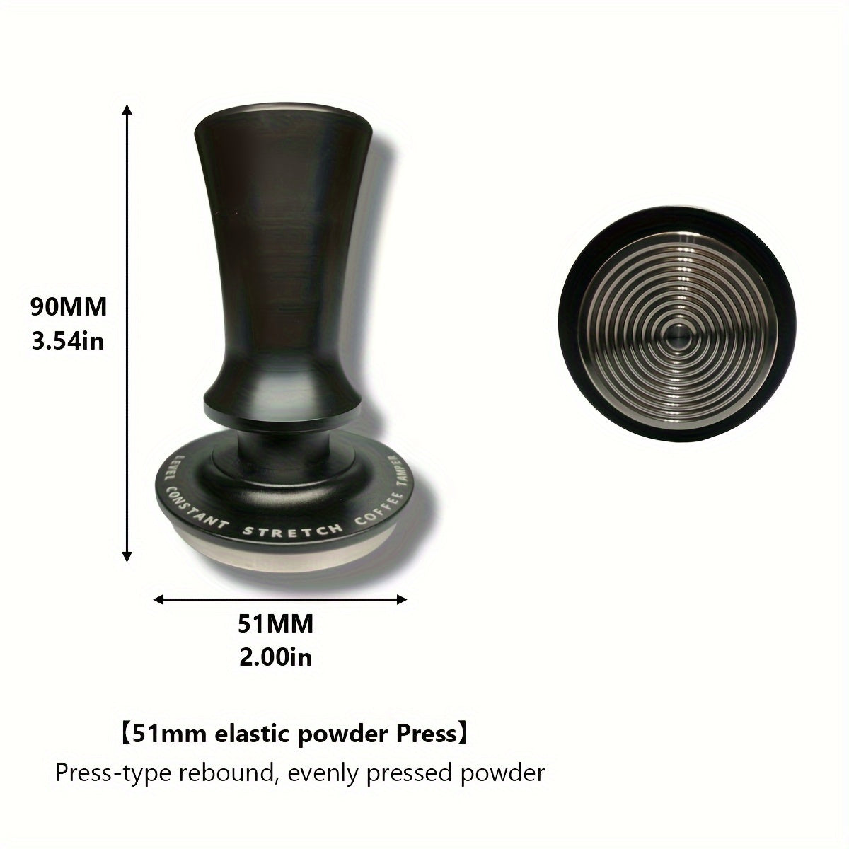 Stainless Steel Espresso Tamper 51/53/53.7/58mm Calibrated Spring Ripple Base