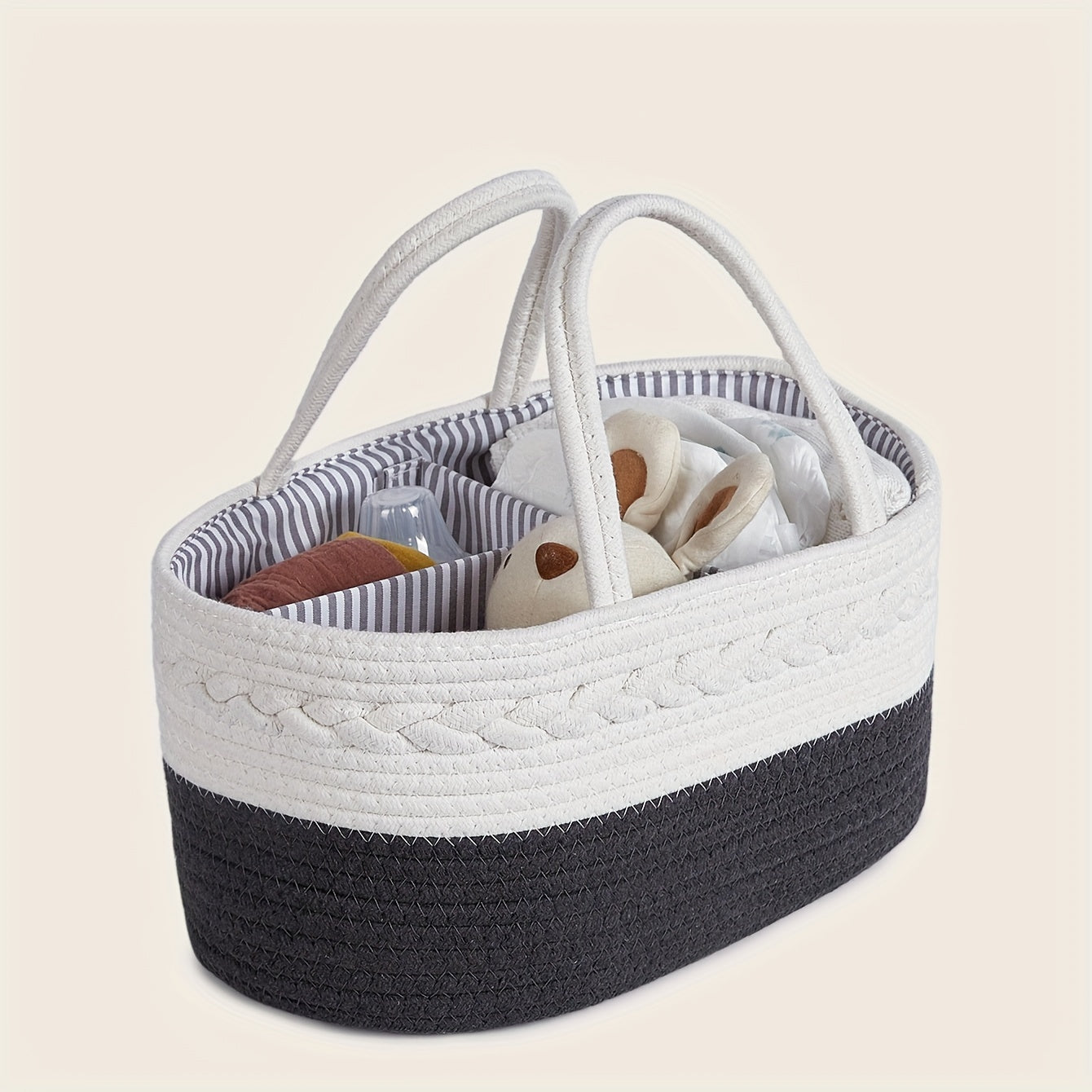 Woven Tote Bag for Moms Large Portable Storage Organizer