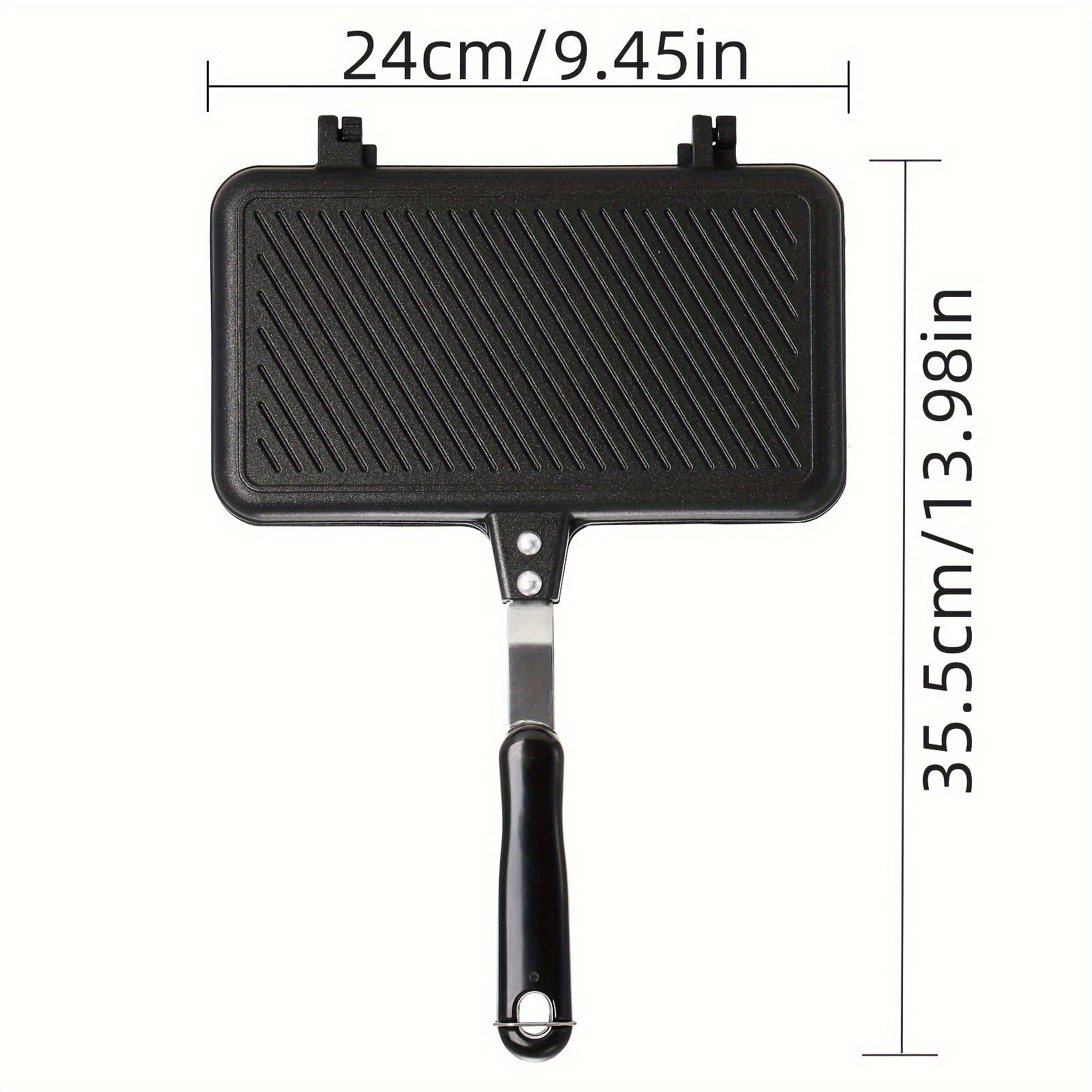 Dual-Sided Aluminum Non-Stick Frying Pan for Sandwiches Steak Eggs