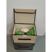 Foldable Storage Box with Lid Dustproof Polyamide Linen Organizer for Clothes