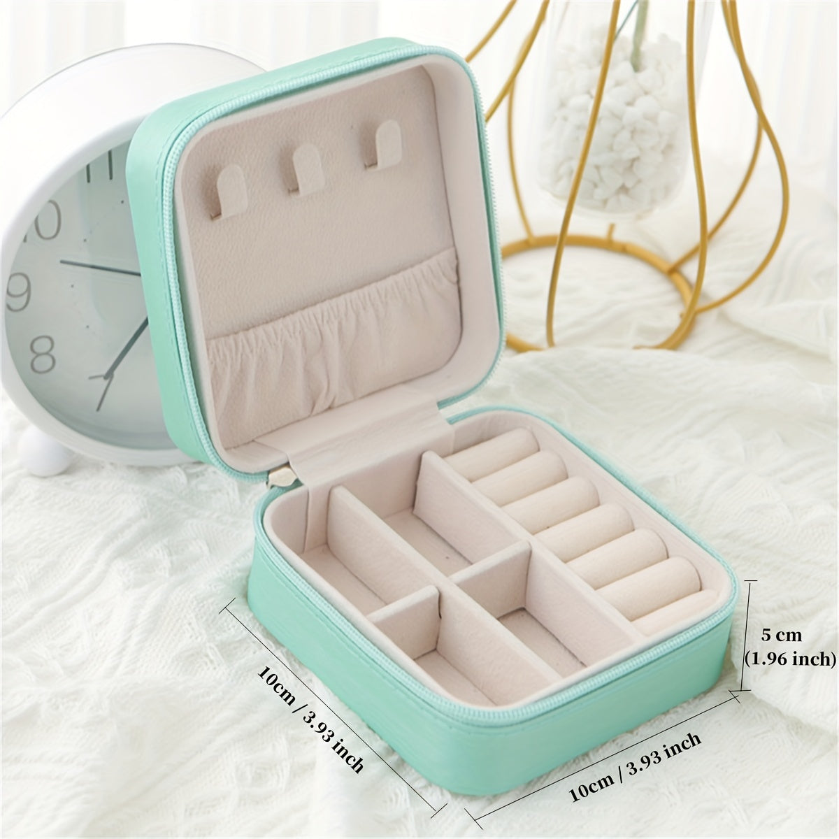 Jewelry Storage Box for Earrings Rings and Necklaces Compact Organizer