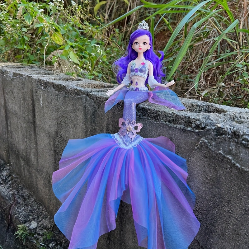 44.98cm Mermaid Doll for Girls with Realistic Eyes Movable Joints Dress-Up Accessories