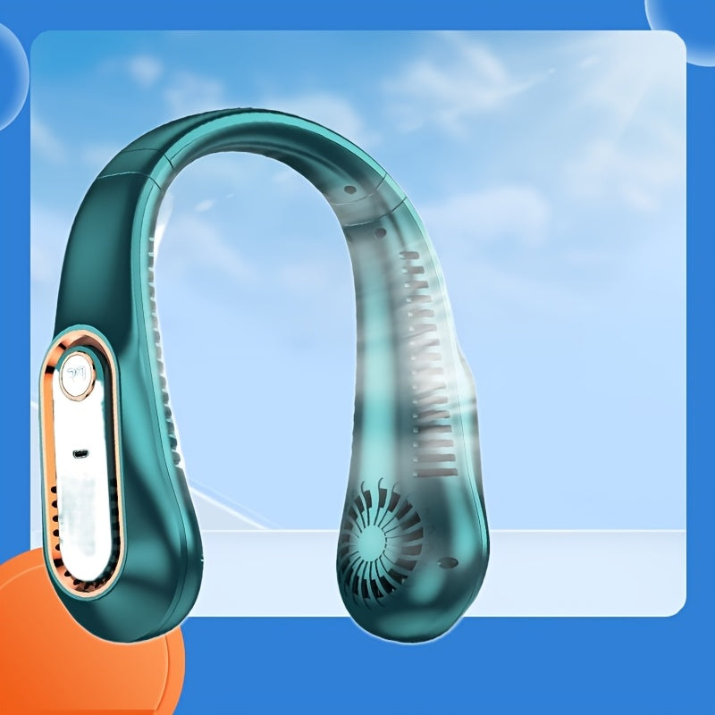 USB Neck Fan Wearable Portable Cooling Rechargeable Quiet 360° Flexible Airflow