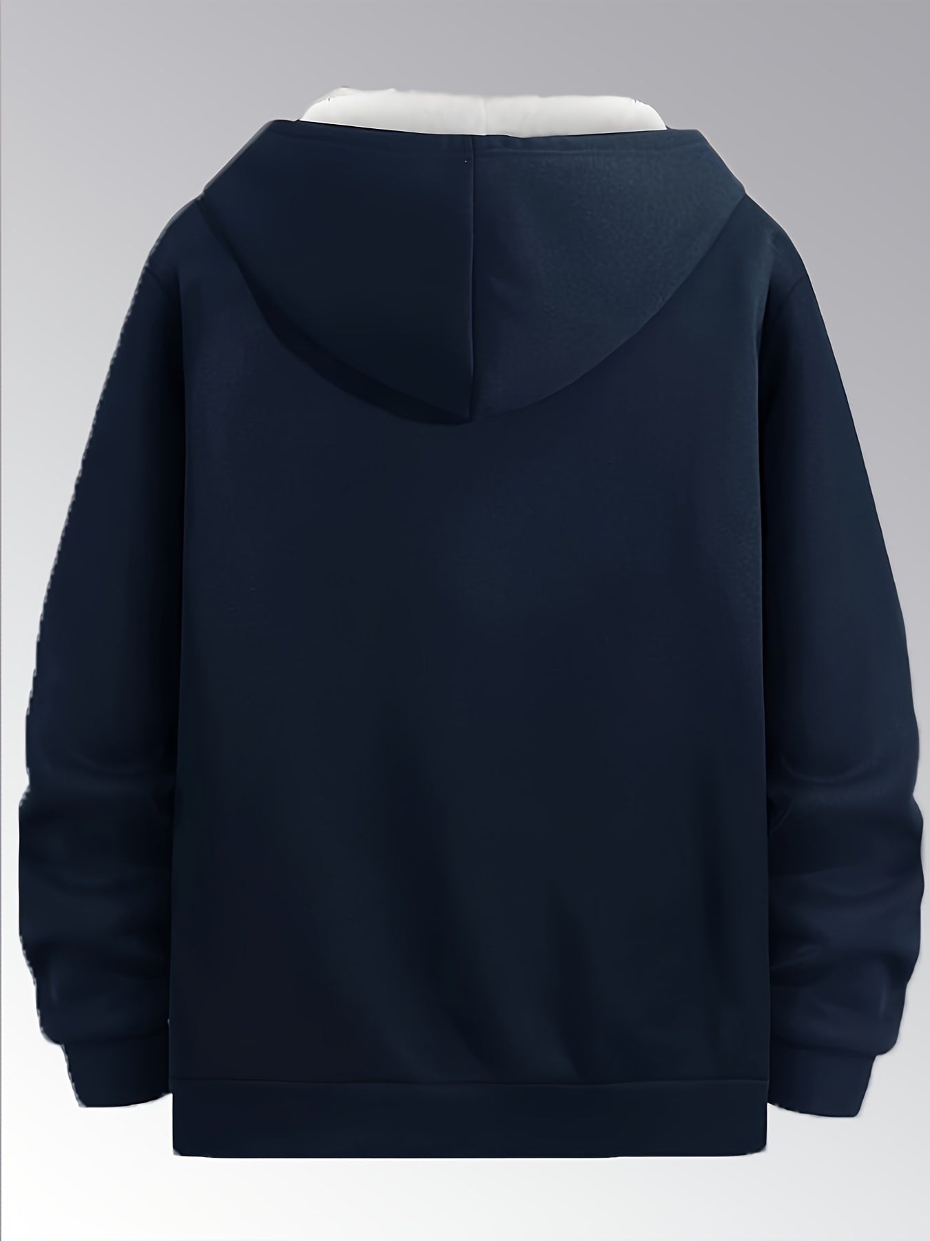 Plus Size Casual Zip-Up Hooded Jacket Polyester Solid Color