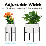 Modern Iron Art Adjustable Square Plant Stand for 8-30.48cm or 10-40.64cm Pots Indoor Outdoor