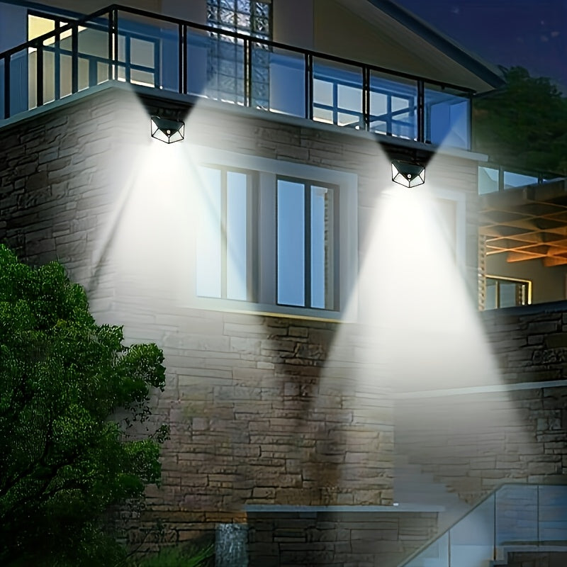 Outdoor Solar Lights 100 LED Motion Sensor Wall Sconce for Yard Garden Patio Fence