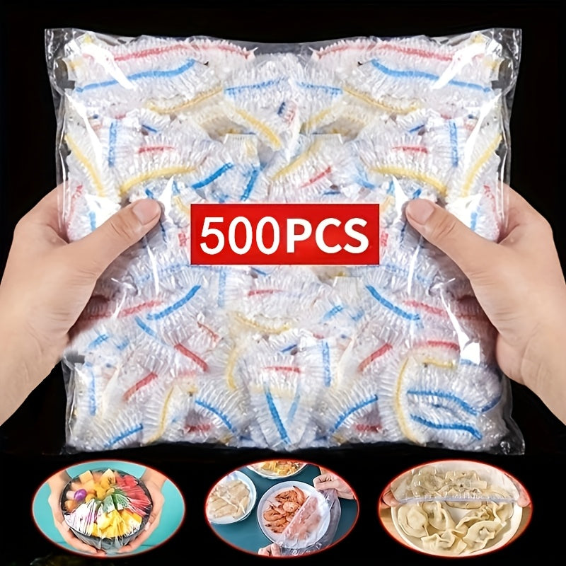 Одноразовые крышки для продуктов 25 см, пластиковая пленка из ПЭ для хранения на кухне и упаковки продуктов, упаковка из 100, 300 или 500