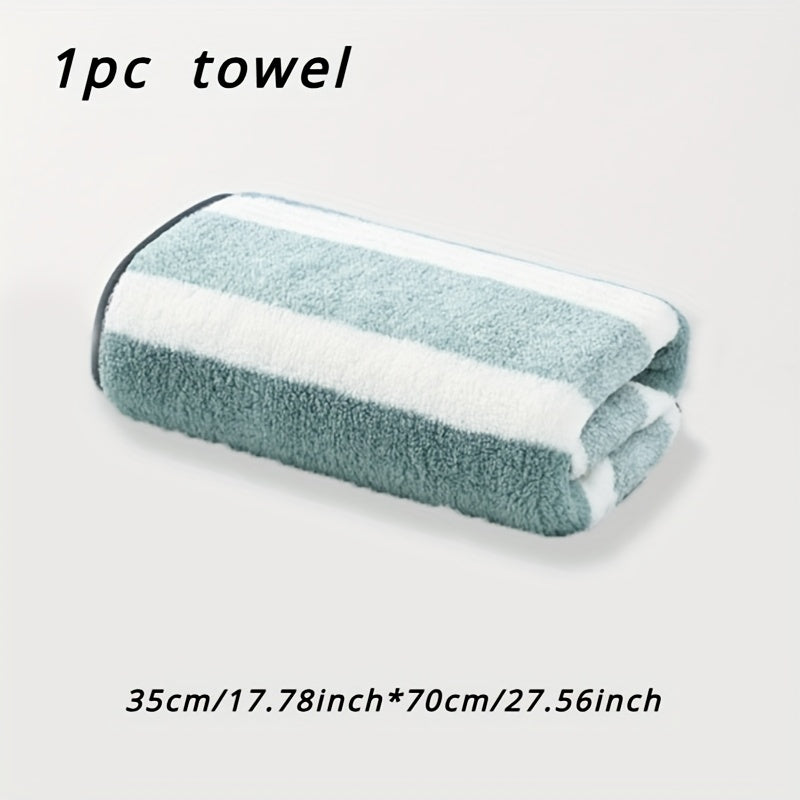 Striped Quick-Drying Polyester Towel for Home Hotel Spa Travel Fluffy