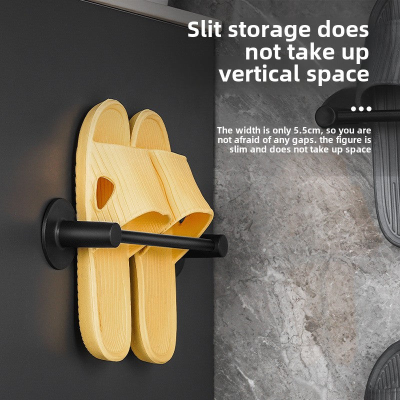 Wall-Mounted Slipper Rack Holds 1 Pair Shoes Towels Waterproof Plastic