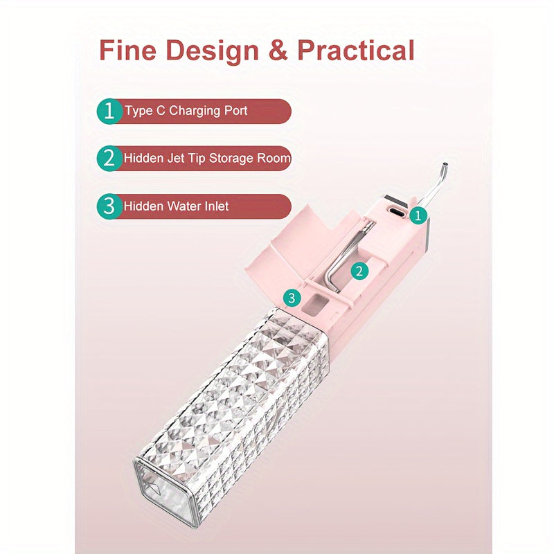 Mini irrigador de agua inalámbrico para dientes con 4 modos, estuche de viaje