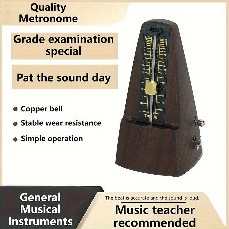 Pure Copper Mechanical Metronome for Instruments Guitar Piano Violin Erhu Gift