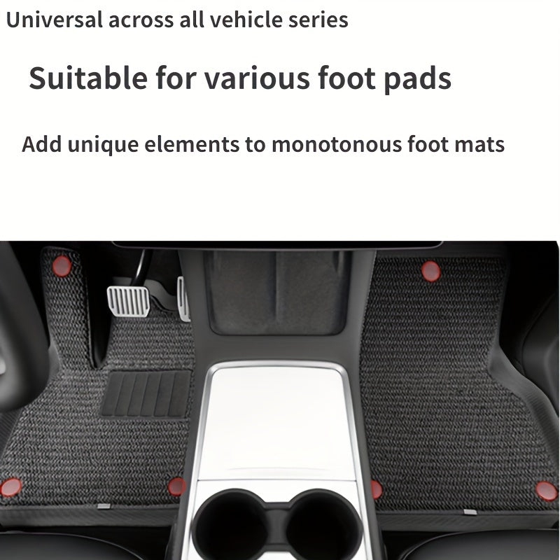 Universal Car Mat Fasteners 8 or 16 Pcs ABS Round Shape Secure Fit