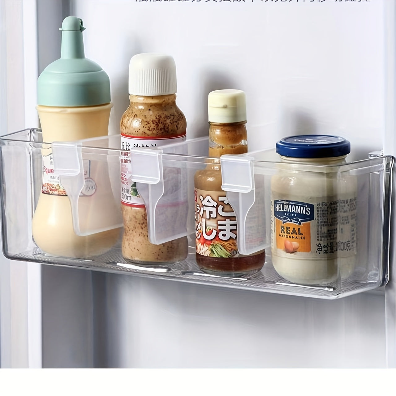 Set of 10 Transparent Plastic Refrigerator Door Organizers for Kitchen Storage