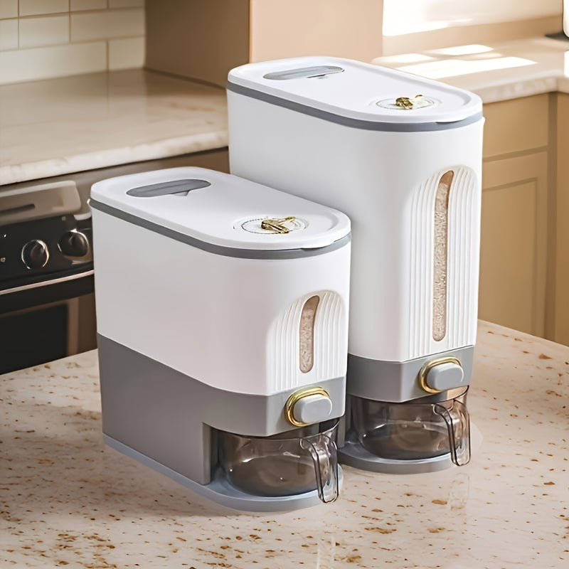 Havo o'tkazmaydigan guruch dozatori, donalarni saqlash konteyneri, suv o'tkazmaydigan plastmassa oshxona tashkilotchisi