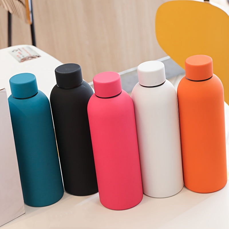 Нержавеющая сталь водяная бутылка, 500 мл, двойные стенки с изоляцией, герметичная, портативная фляга для автомобиля, путешествий, спорта, фитнеса. Только ручная мойка. Идеальный подарок к Дню отца, Дню матери, выпускному, Фестивалю июня, Дню труда.