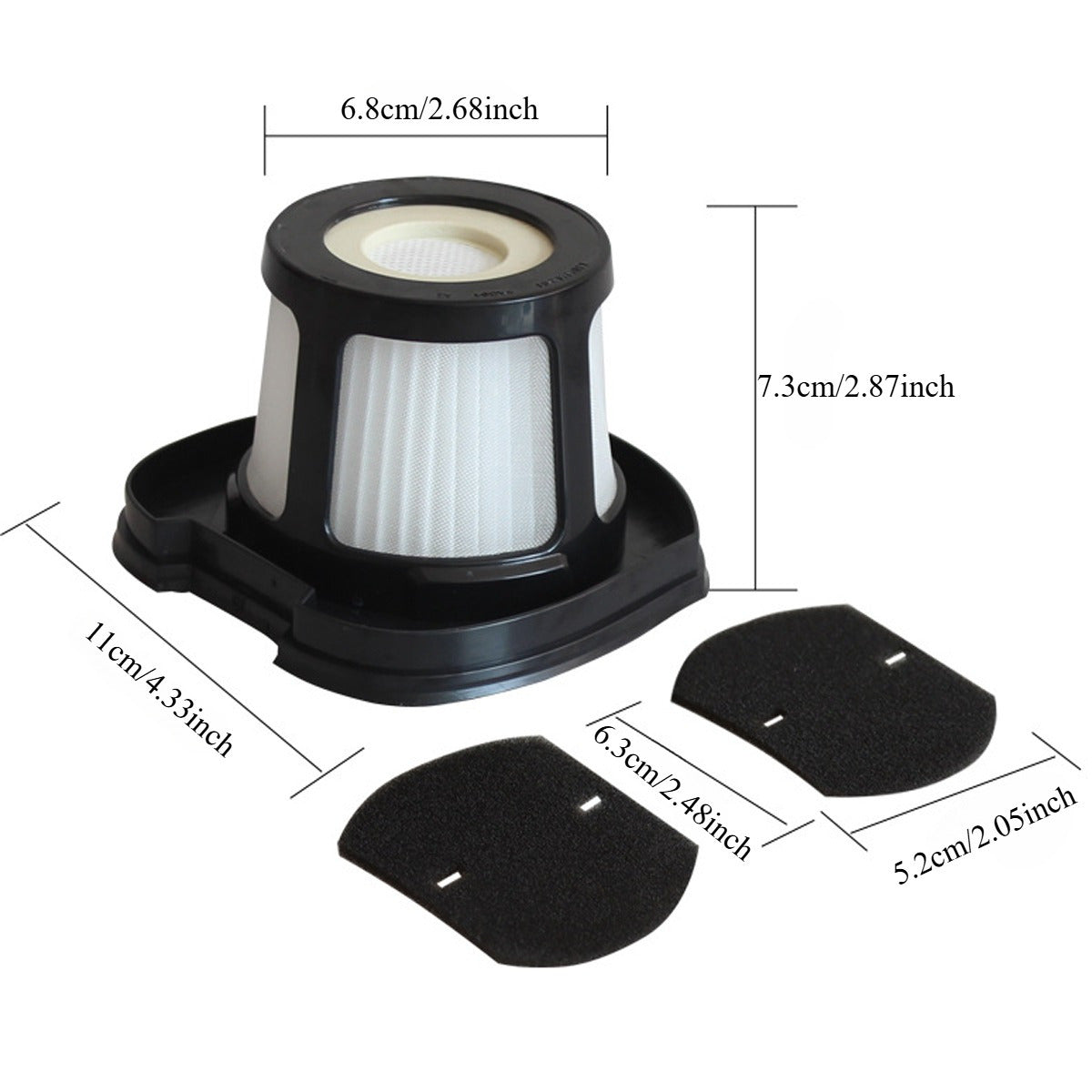 Hayvonlarning sochlarini tozalash qoʻl vakuumining almashtirish filtrlari, tarmoq va koʻpik, 2284W, 2389, 2390 modellari bilan mos keladi