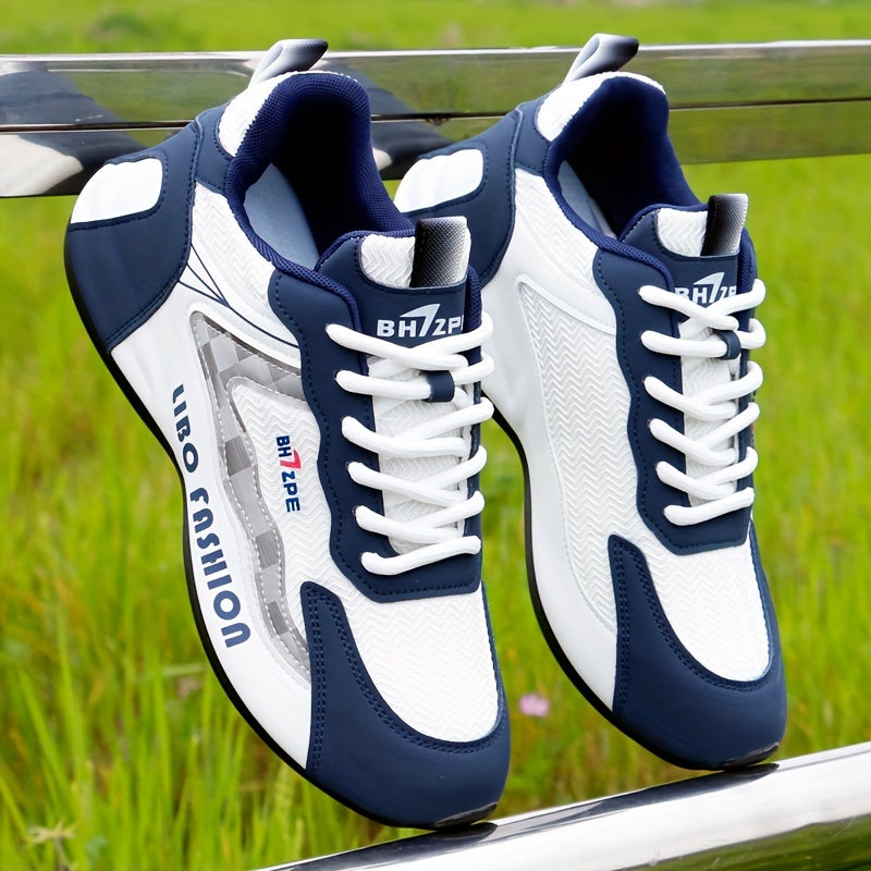 Men's Breathable Lace-Up Athletic Sneakers for Outdoor Running and Casual Wear