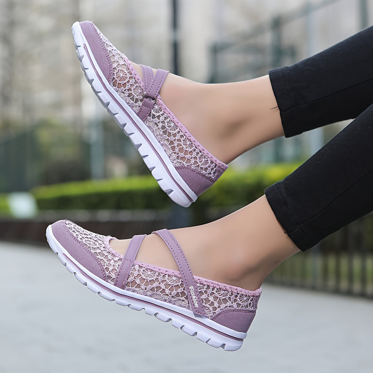Women's Mesh Flat Shoes Breathable Slip-On Summer Low Top Fabric