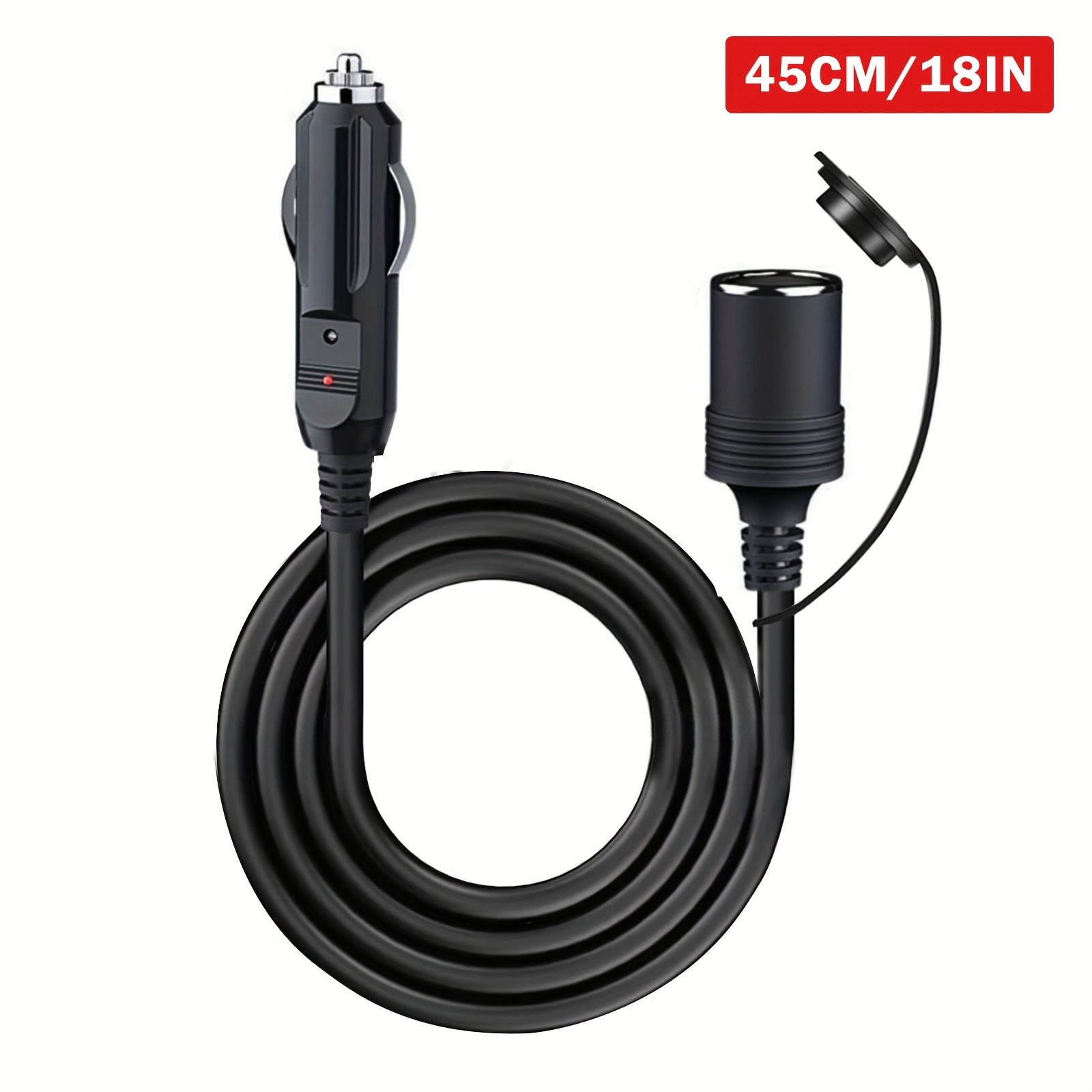 Heavy Duty Car Power Extension Cord 45.72-350.52cm 12V 24V with LED Fuse