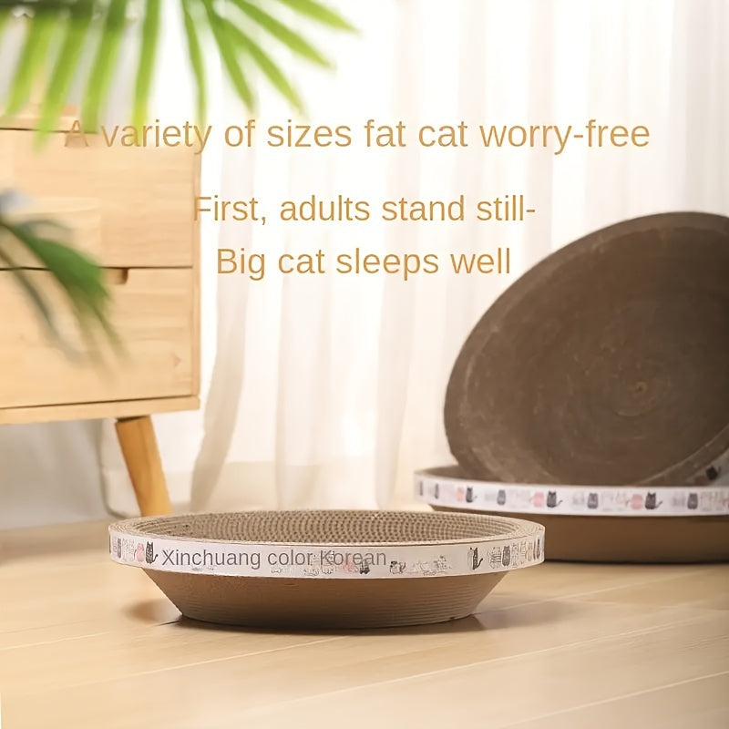 Cat Scratching Post Bed with Oval Post and Cozy Resting Spot