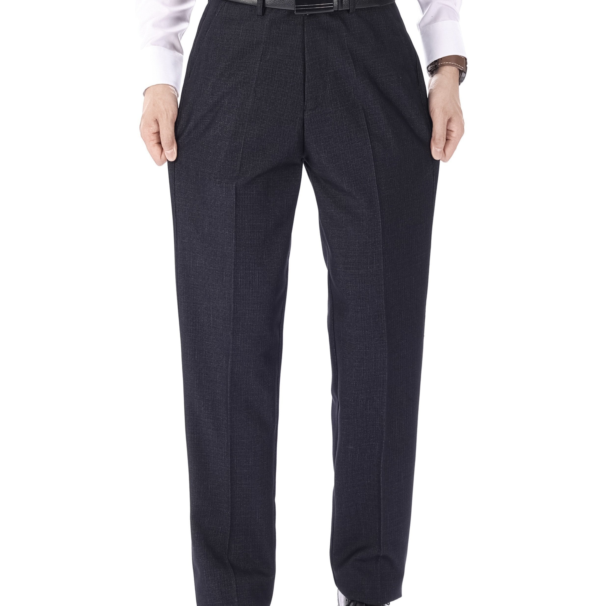 Men's Plus Size Solid Color Casual Dress Pants Regular Fit Polyester All Season